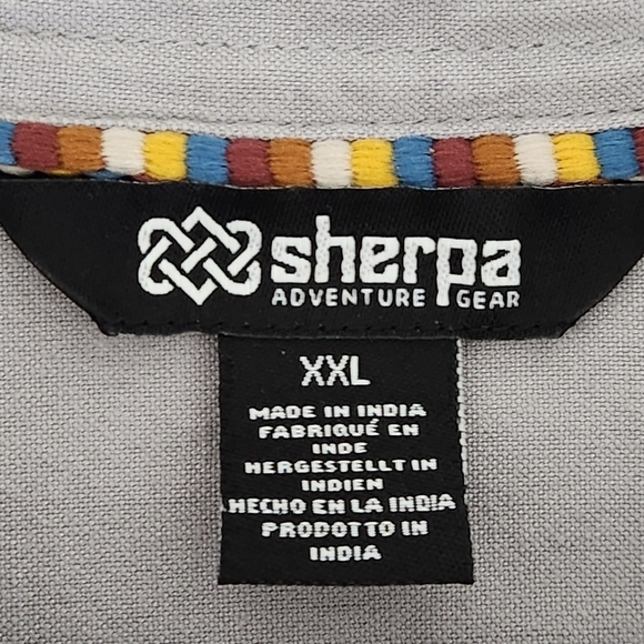 SHERPA ADVENTURE GEAR grey button down shirt XXL natural fiber casual outdoor - Picture 8 of 11